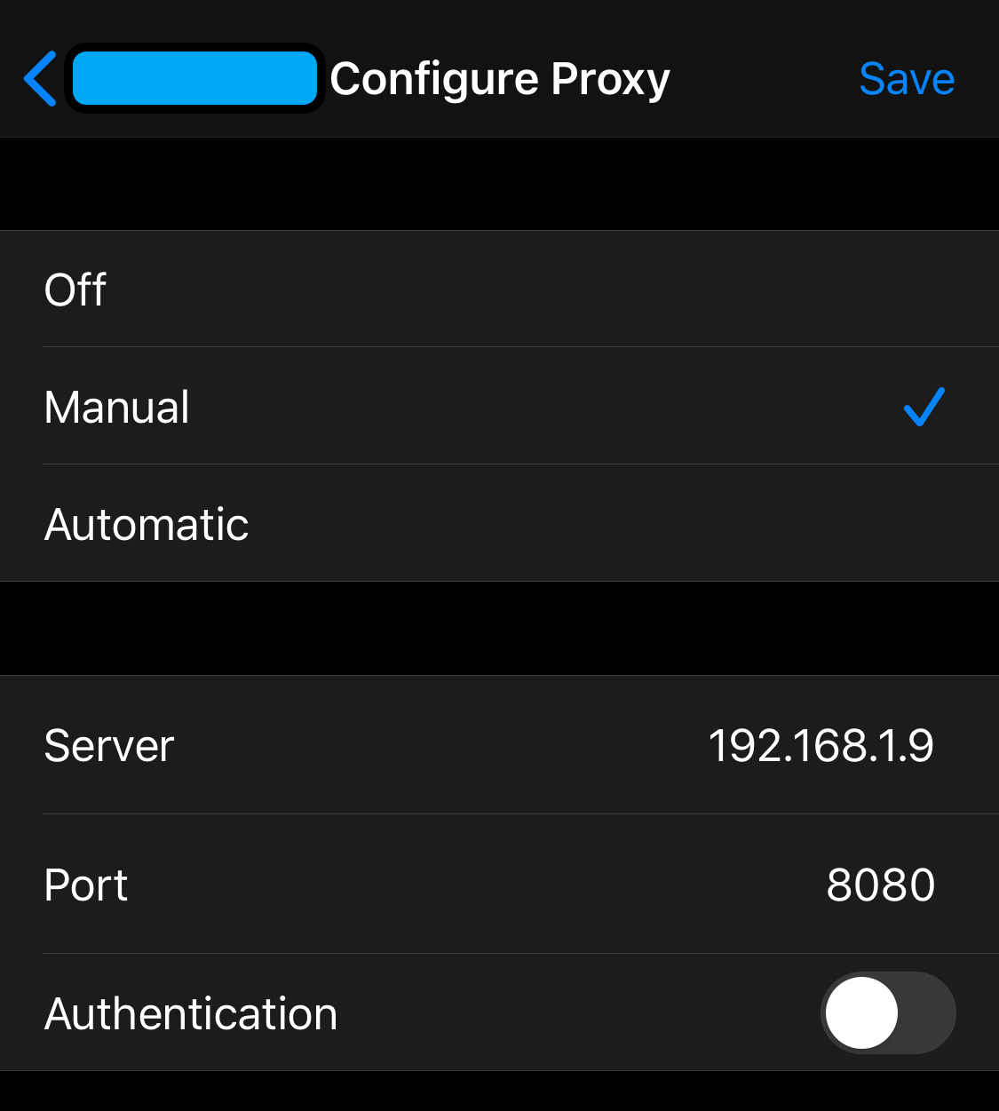 Proxy Configuration